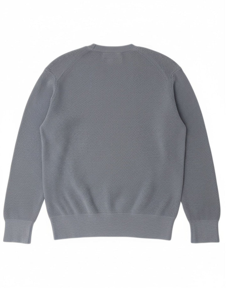 ALL SAINTS Pulover pentru bărbați cu gât crew, bumbac albastru mediu