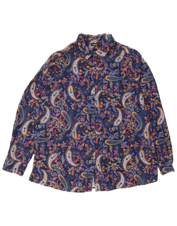 Bluză cămașă supradimensionată pentru femei Walbusch IT 44 Medium Bleumarin Paisley