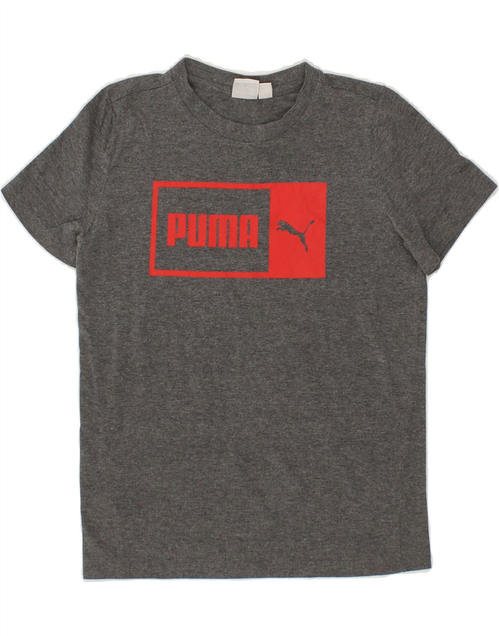 PUMA Boys Graphic T-Shirt Top 7-8 Years Small  Grey Vintage Puma and Second-Hand Puma from Messina Hembry 