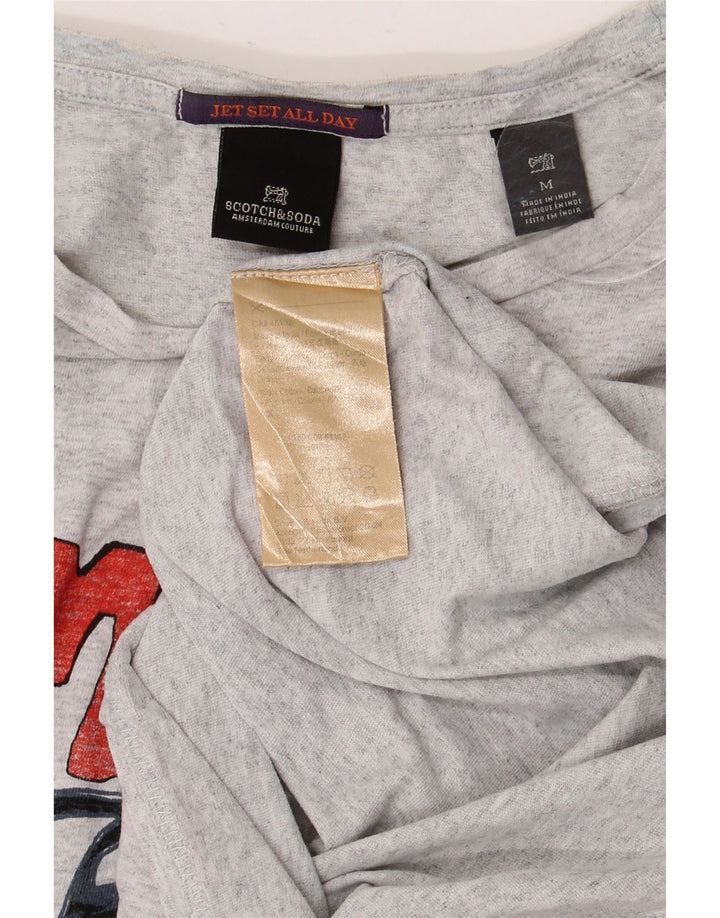 Tricou grafic pentru bărbați SCOTCH & SODA Top din bumbac gri mediu