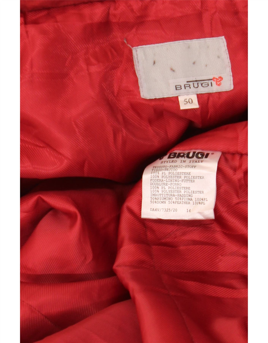 Palton căptușit cu glugă supradimensionat pentru femei BRUGI IT 50 XL poliester roșu