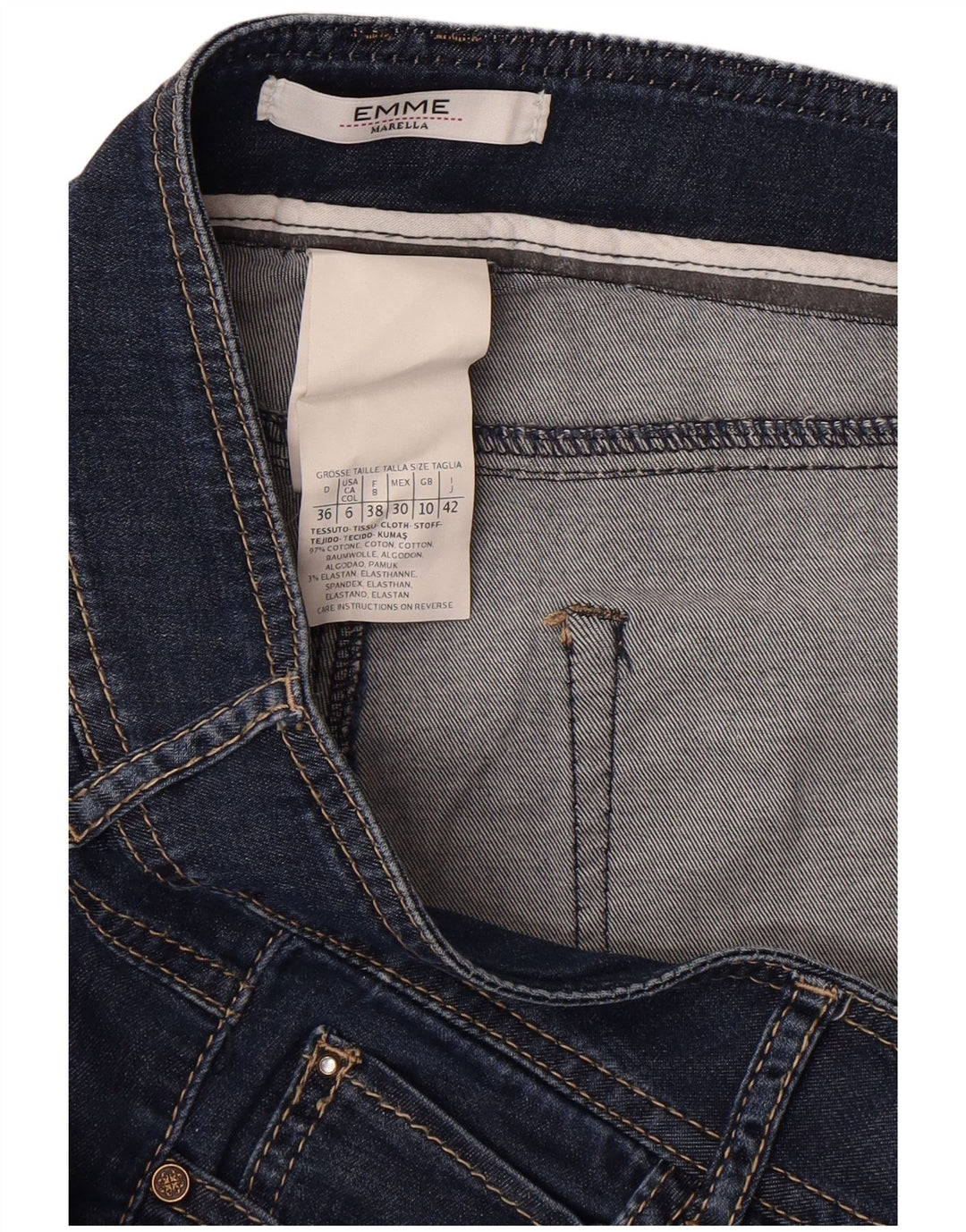 Blugi subțiri pentru femei Marella UK 10 Small W28 L30 Blue Bumbac