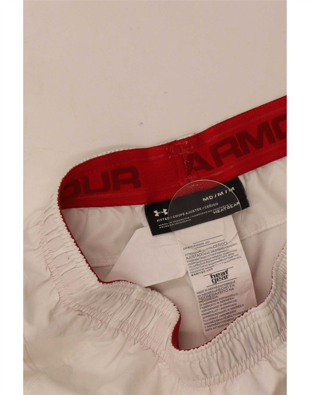 Pantaloni scurți sport Under Armour pentru bărbați Heat Gear, mediu alb, poliester color bloc