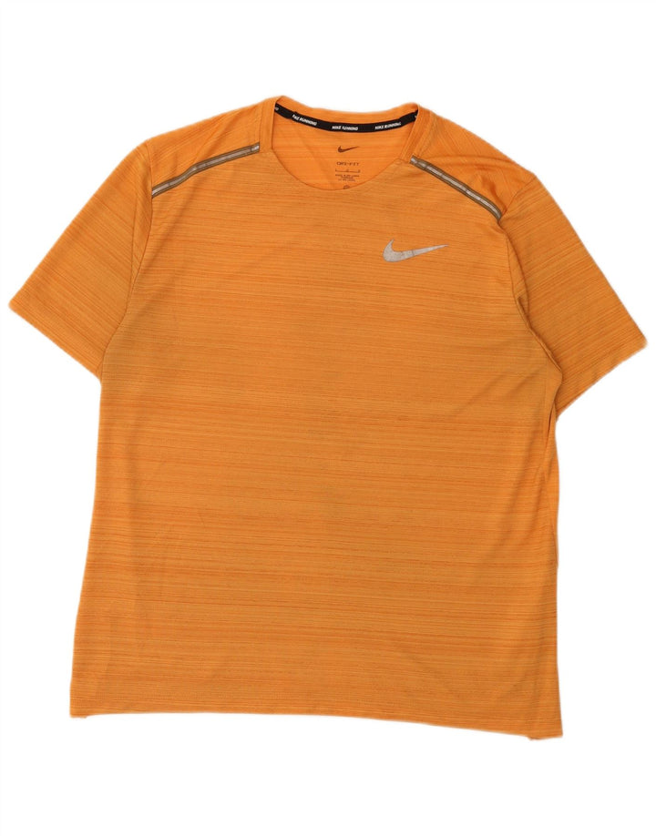 Tricou pentru bărbați Nike Dri Fit Top mare portocaliu cu dungi poliester