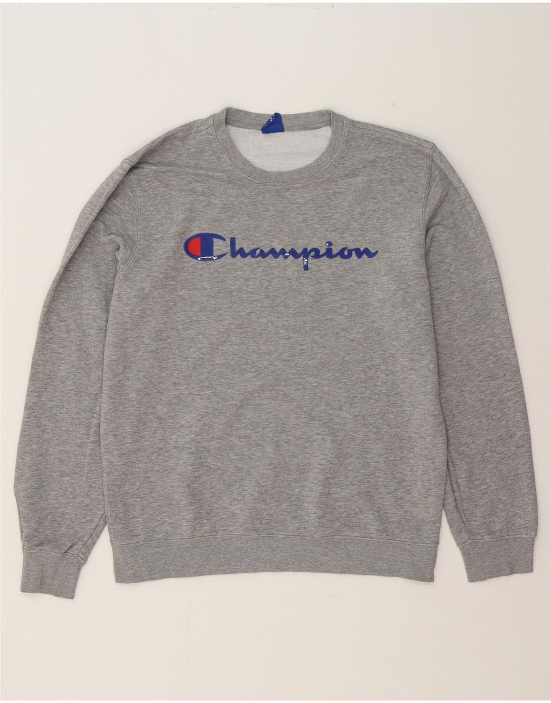 CHAMPION Mens Graphic Sweatshirt Jumper Large Grey Cotton Vintage Champion and Second-Hand Champion from Messina Hembry 