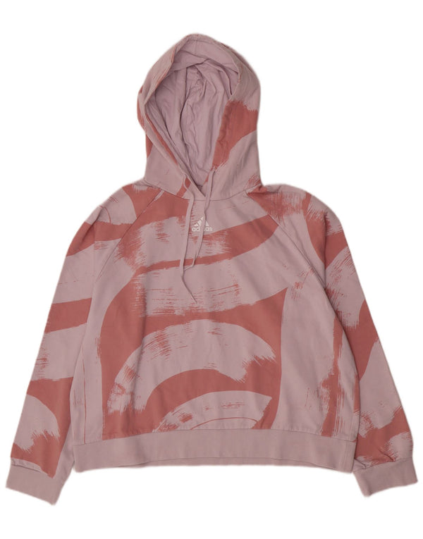 Pulover Adidas pentru femei, cu formă relaxată, cu glugă, Marea Britanie 16//18, mare, roz colorblock