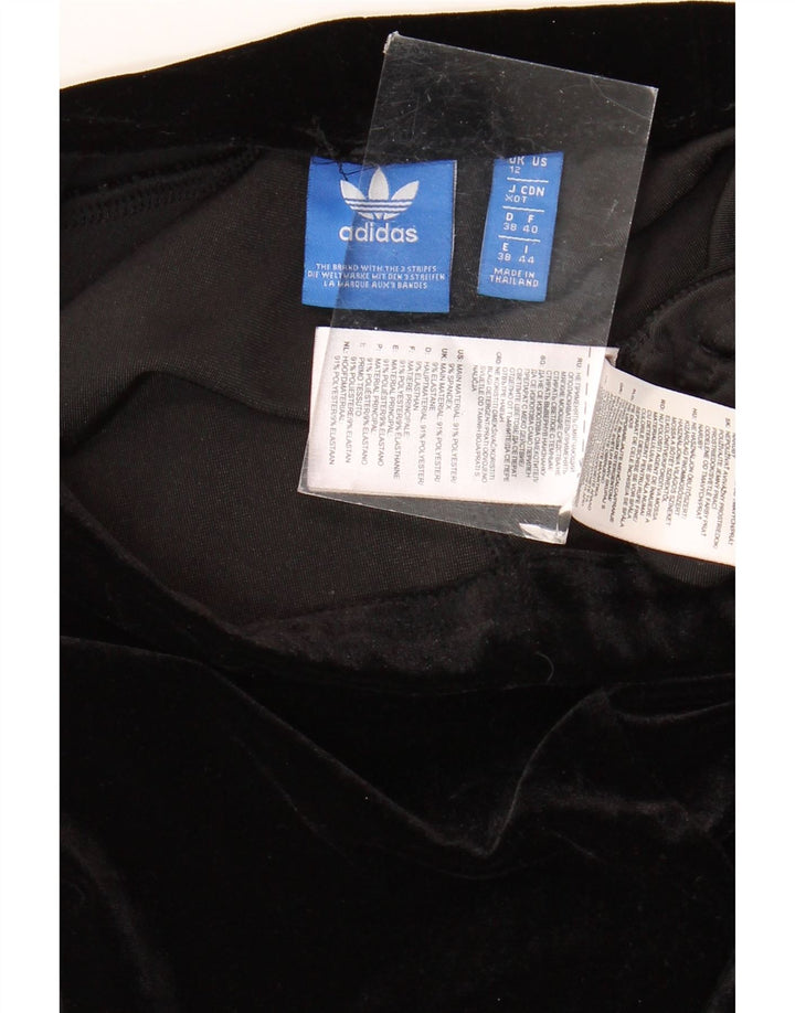 Leggings din Velour pentru femei Adidas UK 12 Poliester mediu negru