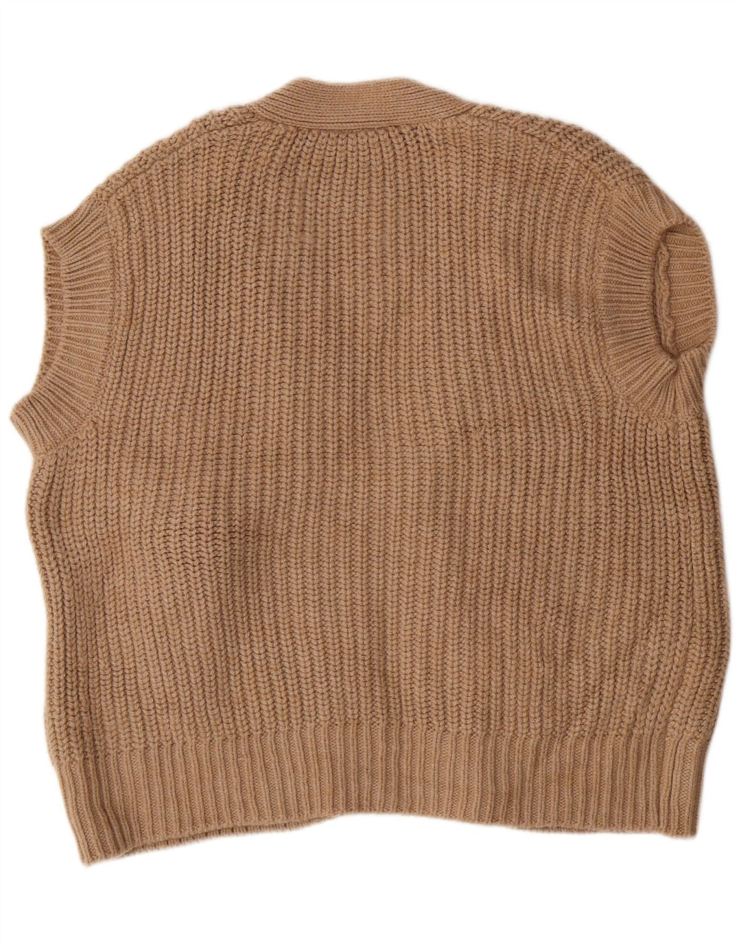 Pulover cardigan supradimensionat fără mâneci pentru femei ZARA UK 10 mic maro