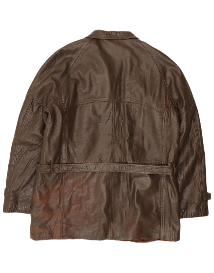 Jachetă din piele vintage pentru bărbați IT 52 XL din piele maro