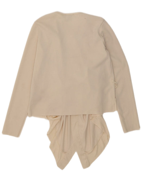 Top cardigan asimetric pentru femei Zara UK 10 mic poliester alb