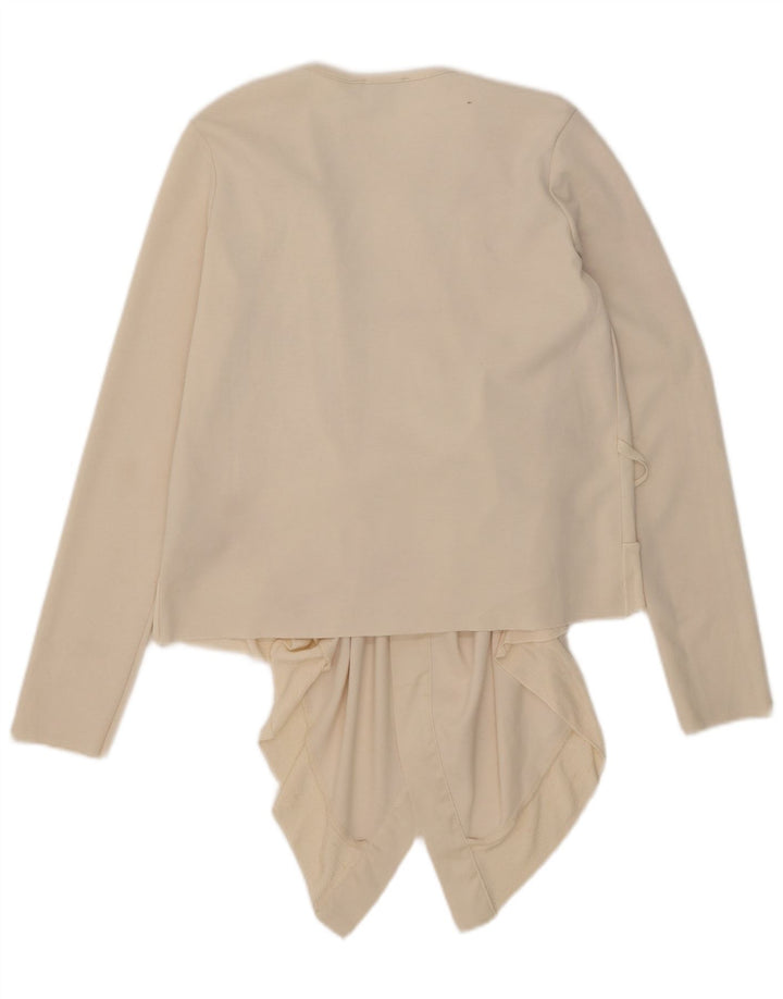 Top cardigan asimetric pentru femei Zara UK 10 mic poliester alb