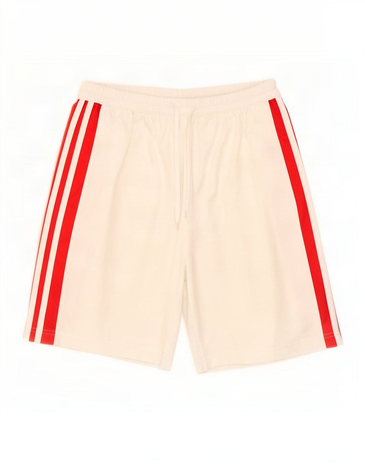 Pantaloni scurți sport Adidas pentru bărbați, poliester alb mediu