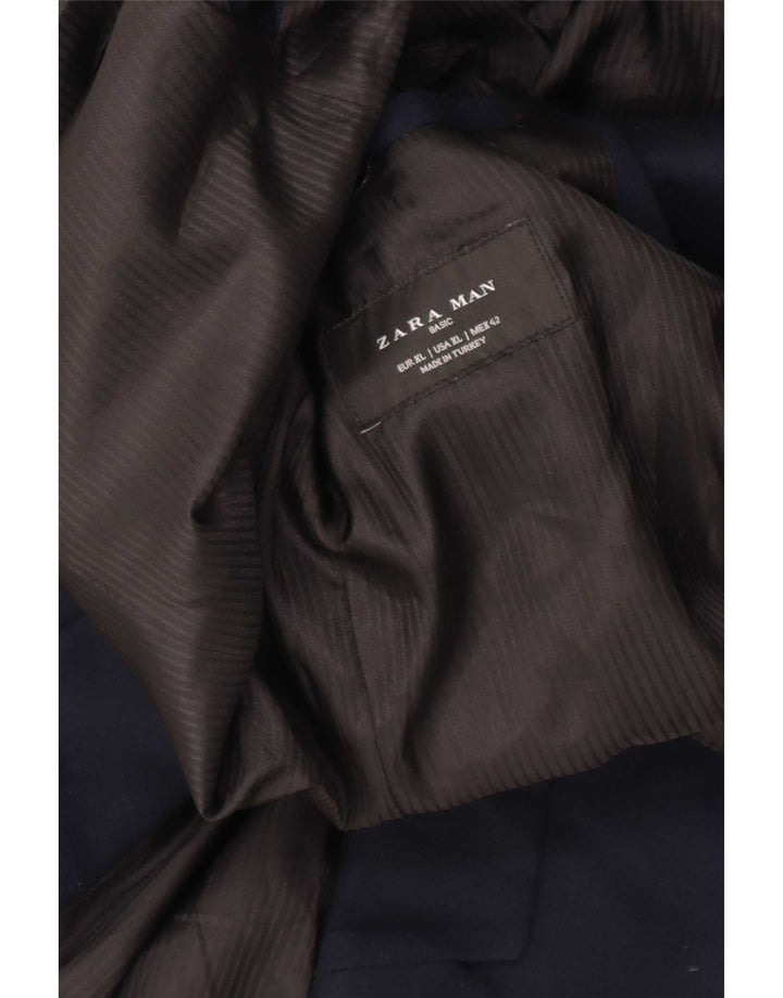 Blazer pentru bărbați Zara, cu 2 nasturi, UK 42 XL, bumbac bleumarin