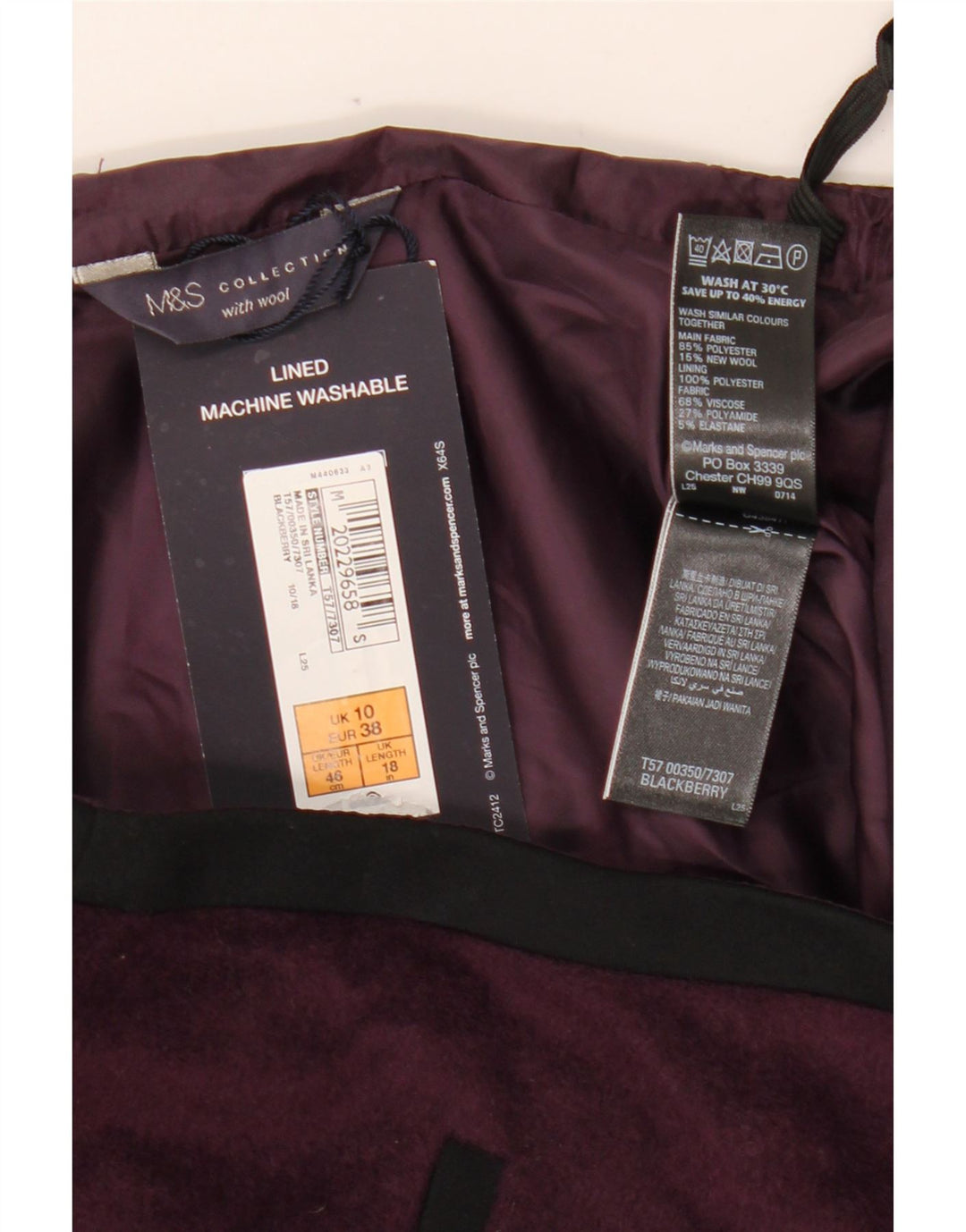 MARKS & SPENCER Fusta mini pentru femei UK 10 Small W28 Poliester violet
