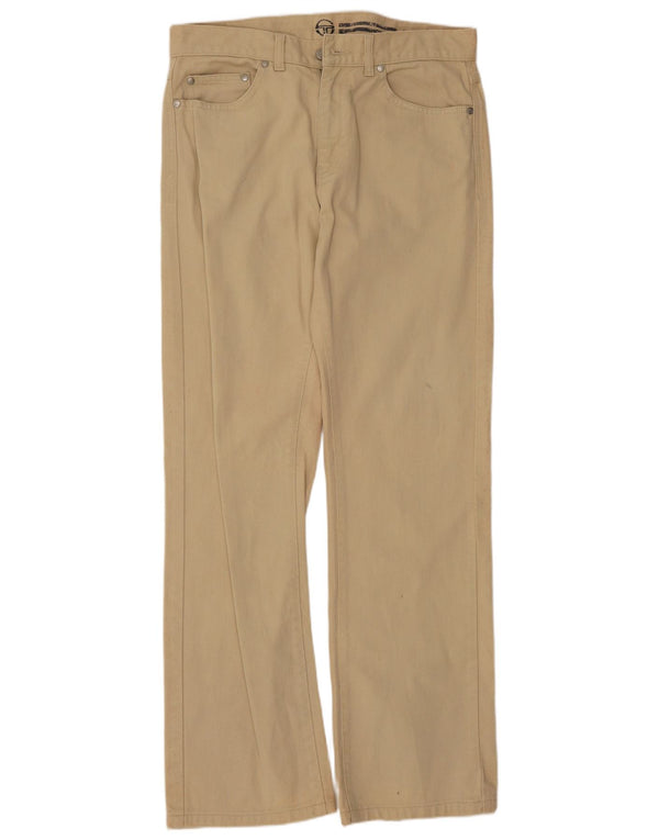 Sergio Tacchini Pantaloni casual drepti pentru bărbați W32 L30 bumbac bej