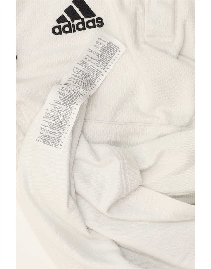 Tricou polo Adidas Aeroready pentru bărbați, bumbac alb mediu