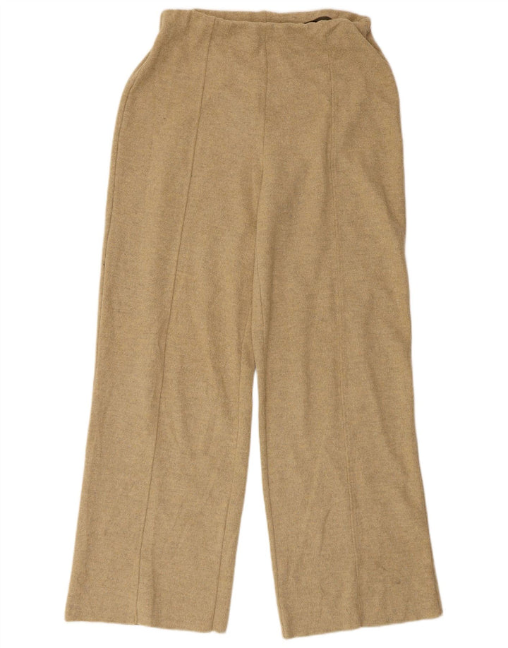 Pantaloni de trening Zara cu talie înaltă pentru femei UK 12 Poliester mediu bej