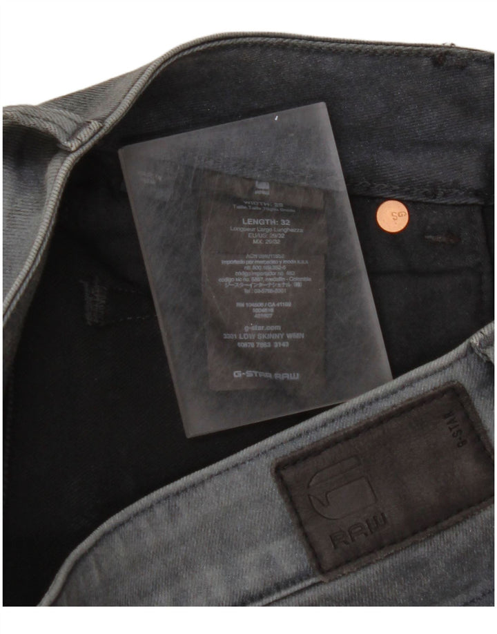 G-STAR Blugi skinny cu talie joasă 3301 pentru femei W29 L32 bumbac gri