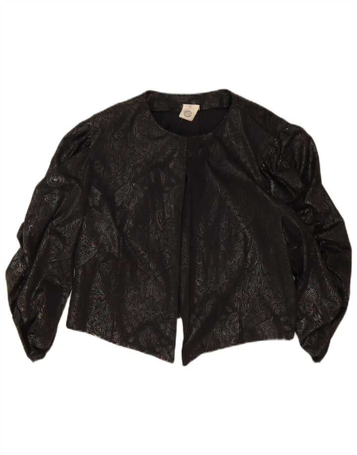 Top bolero cu mâneci 3/4 pentru femei C & A IT 42 Medium Black Paisley