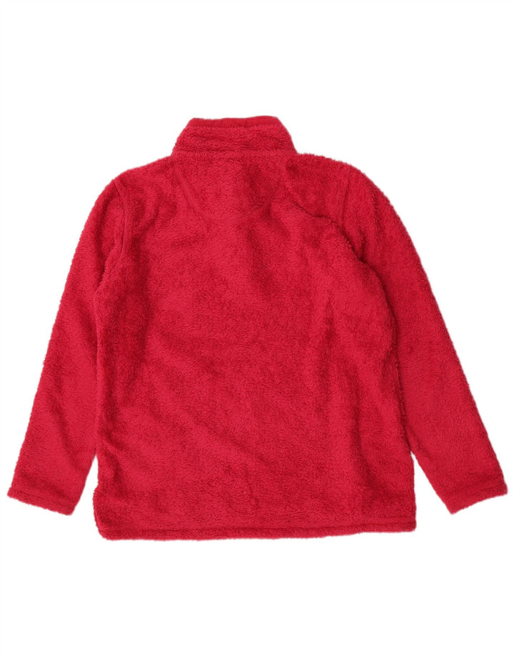 Crew Clothing Pulover din lână pentru femei cu gât cu nasturi UK 14, poliester roz mare
