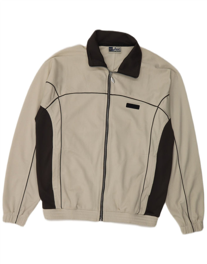 Jachetă de top pentru trening Asics pentru bărbați, din poliester color-bloc, bej mic