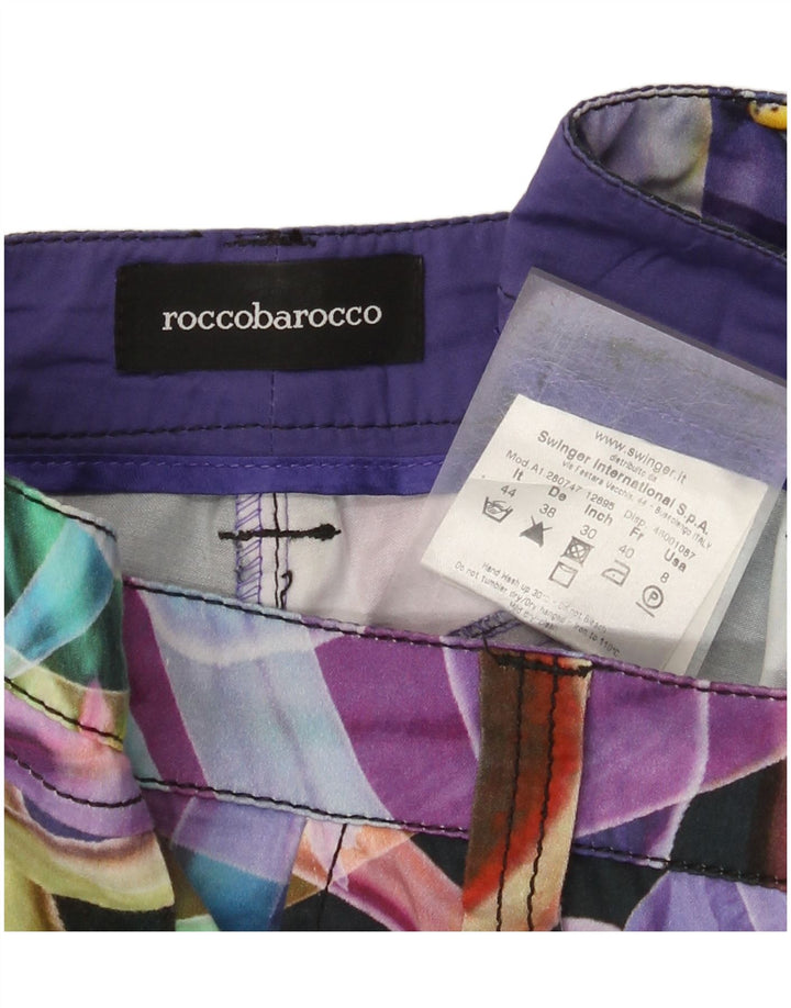 Pantaloni chino Capri Roccobarocco pentru femei IT 40 Small W32 L27 Multicolor