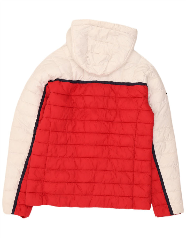 Jachetă căptușită cu glugă Superdry pentru bărbați UK 40, mare, alb, poliester color bloc