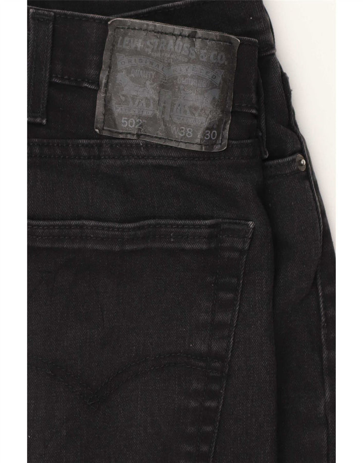 Blugi conici pentru bărbați Levi's 502 W38 L26 bumbac negru