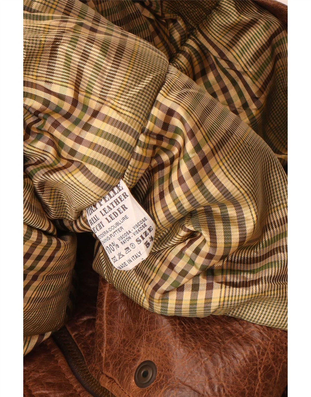Jachetă de piele vintage pentru bărbați IT 54 2XL maro
