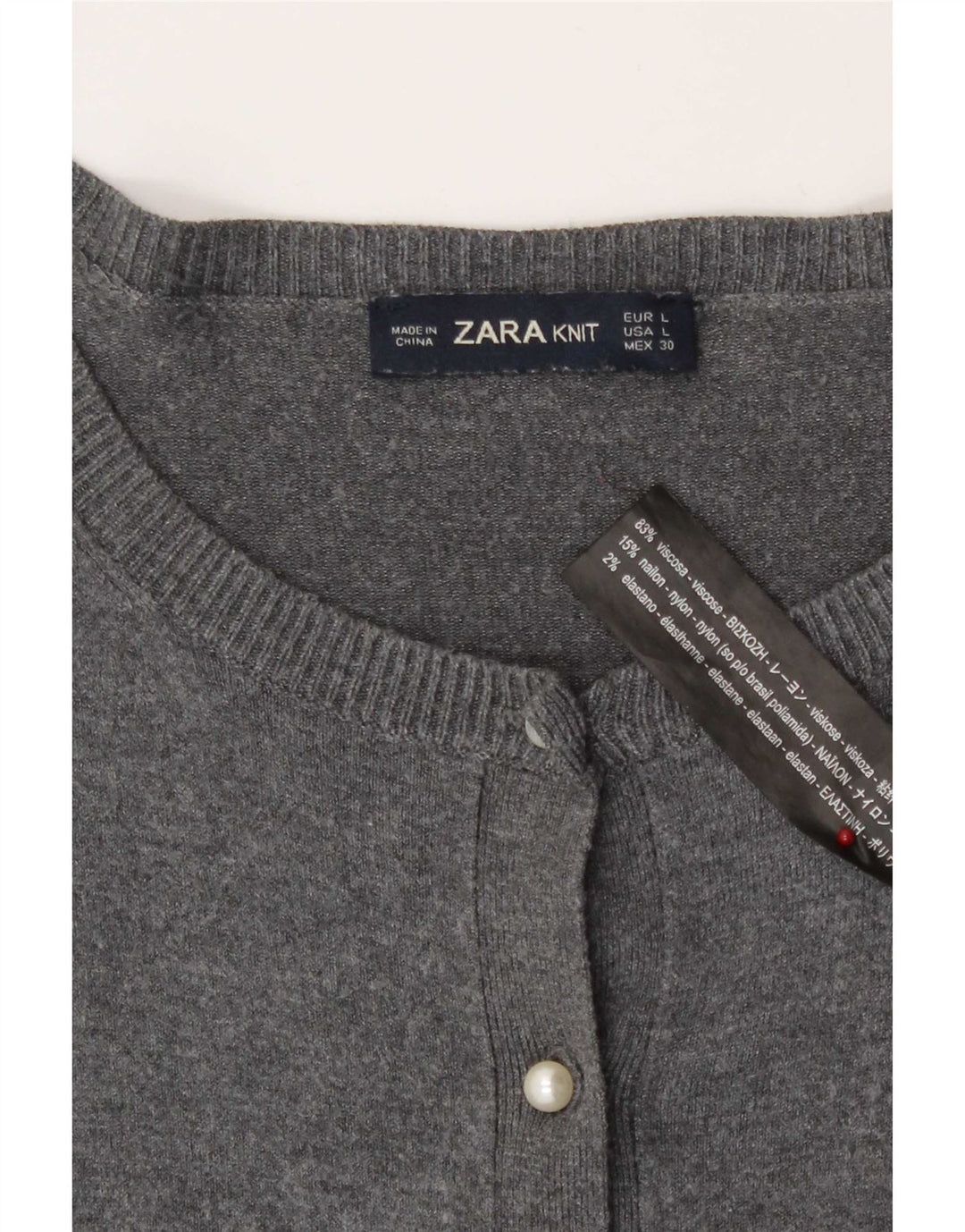 Pulover cardigan pentru femei Zara UK 14 mare, gri, viscoză