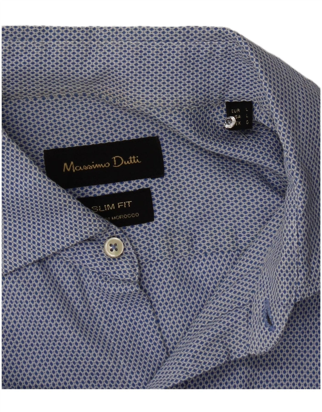 Cămașă Slim Fit Massimo Dutti pentru bărbați, mare, albastră, geometrică