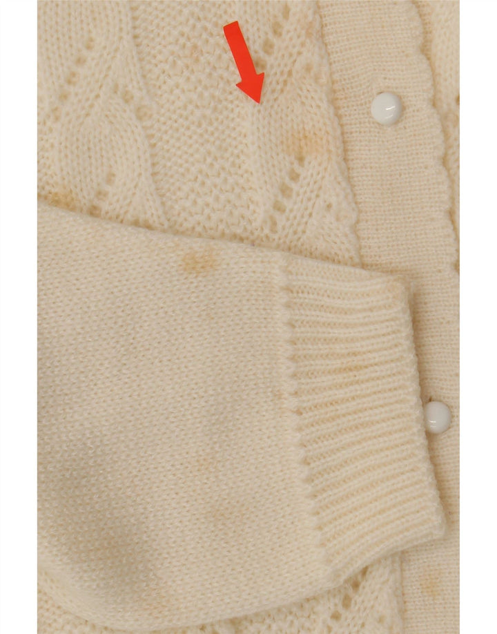 VINTAGE Womens Cardigan Sweater One Size White Acrylic Vintage Vintage and Second-Hand Vintage from Messina Hembry 