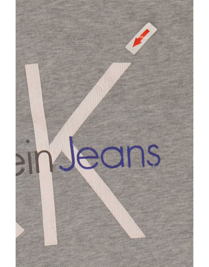 Pulover Calvin Klein Jeans pentru bărbați, cu capotă, gri mediu