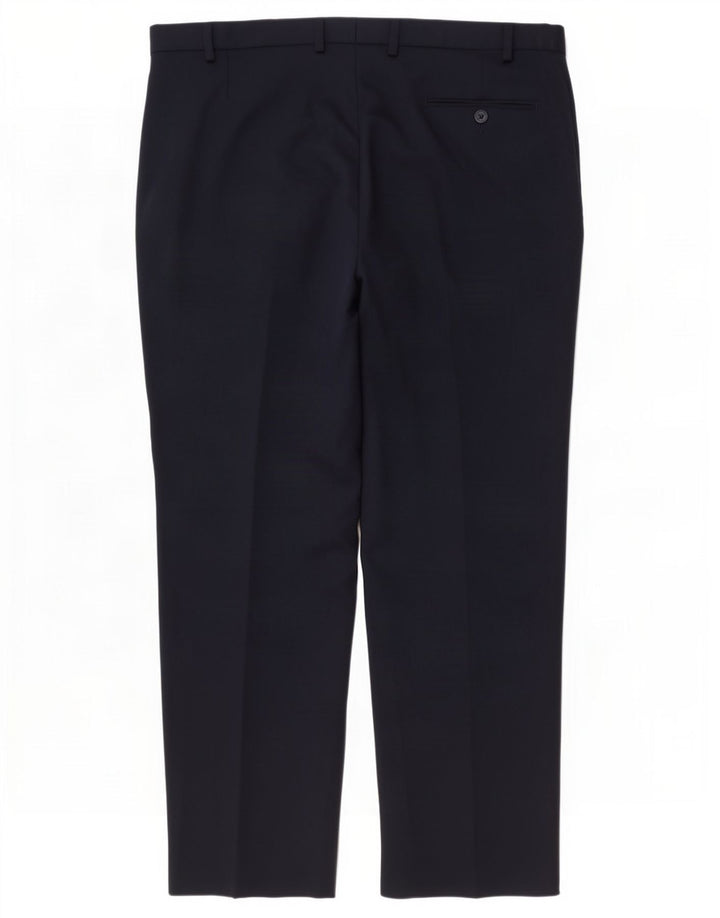 Pantaloni de costum pentru bărbați Marks & Spencer, cu ajustare normală, L44 L31, poliester bleumarin