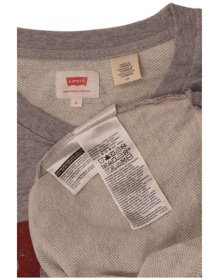 Hanorac grafic pentru bărbați Levi's Pulover mare din bumbac cu pete gri
