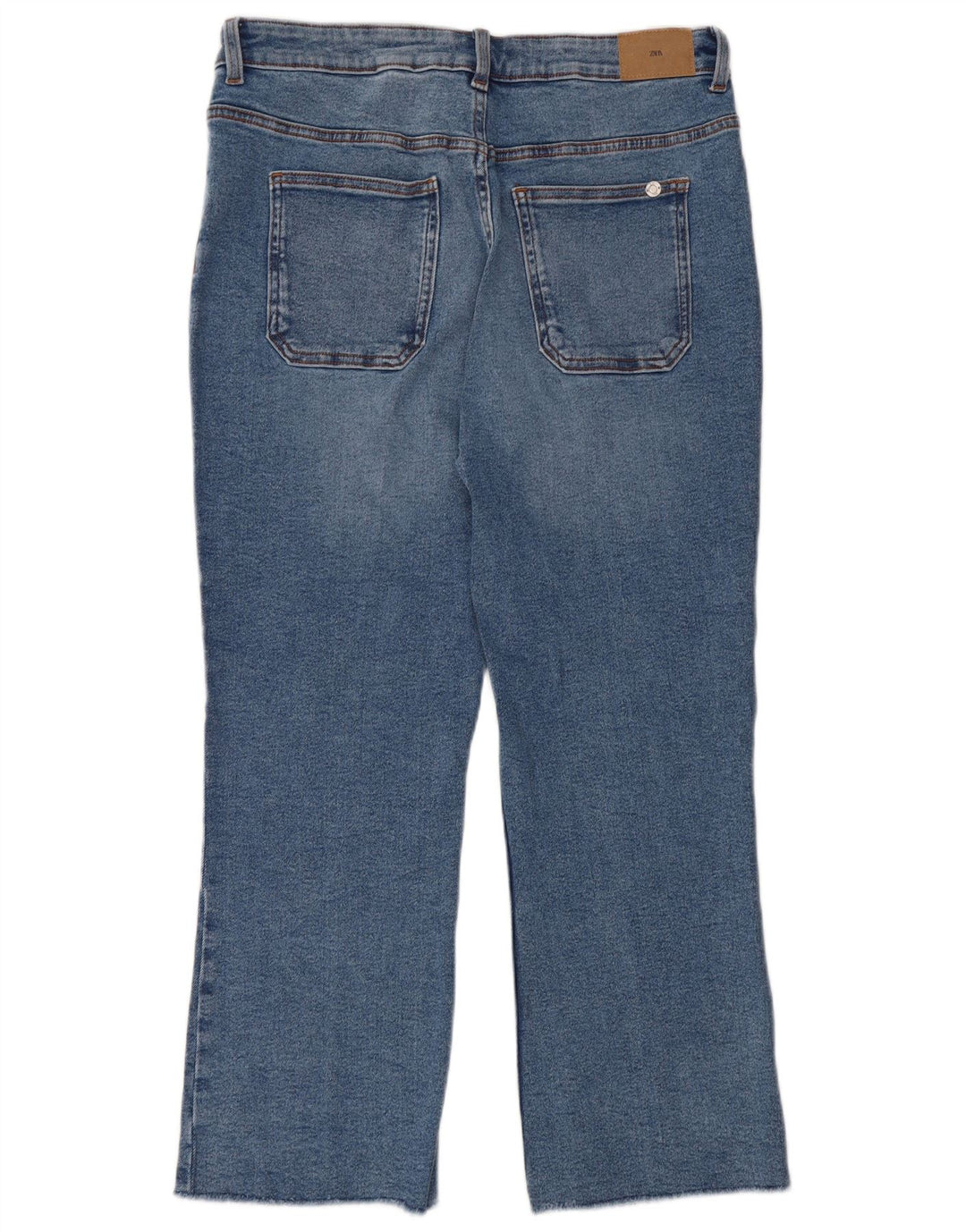 Blugi drepti pentru femei Zara EU 42 Large W32 L27 Albastru