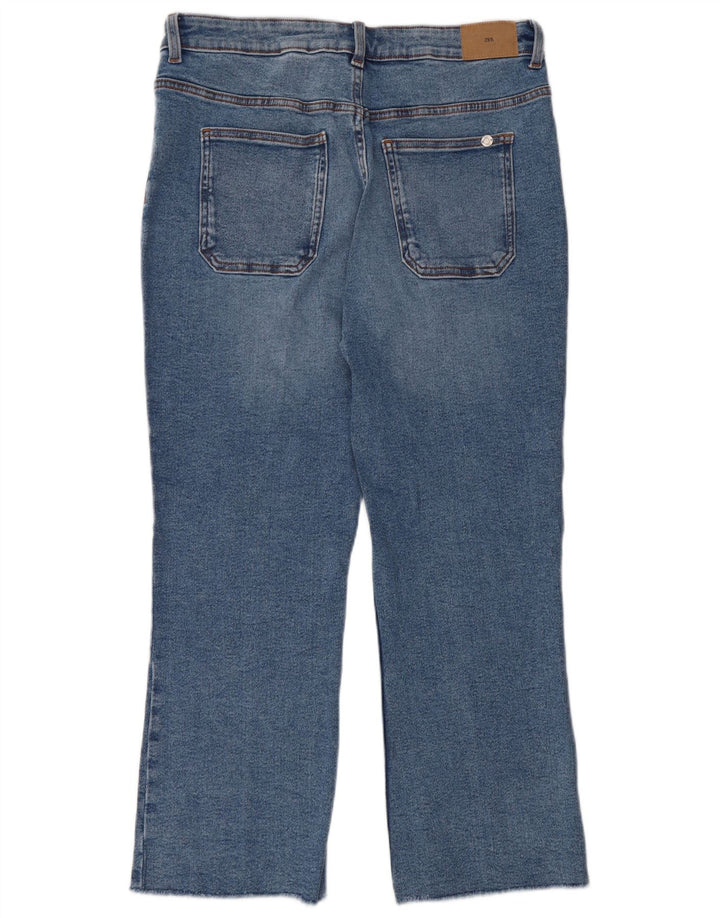 Blugi drepti pentru femei Zara EU 42 Large W32 L27 Albastru