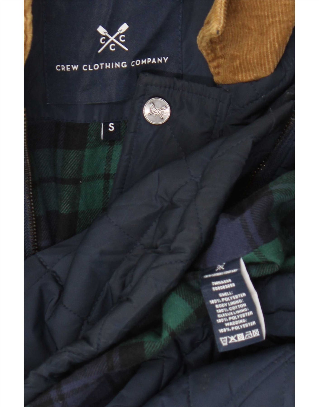 Crew Clothing Jachetă matlasată pentru bărbați UK 36 Poliester bleumarin mic