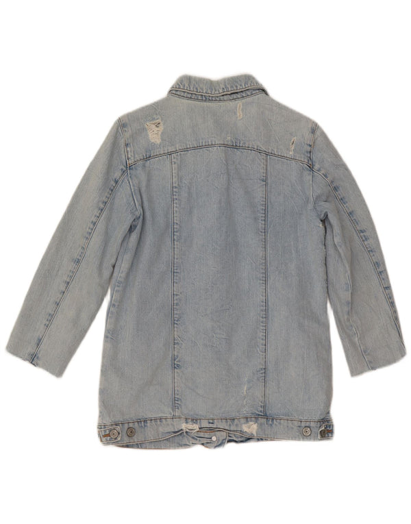Jachetă din denim pentru femei, învechită, cu mâneci 3/4, UK 6 XS, bumbac albastru