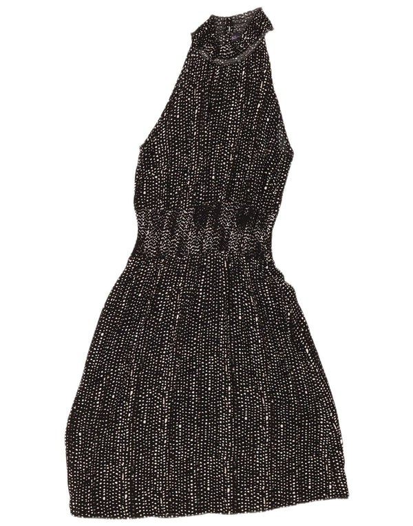 Rochie Halter pentru femei Marks & Spencer UK 10 Small Black Spotted Viscose