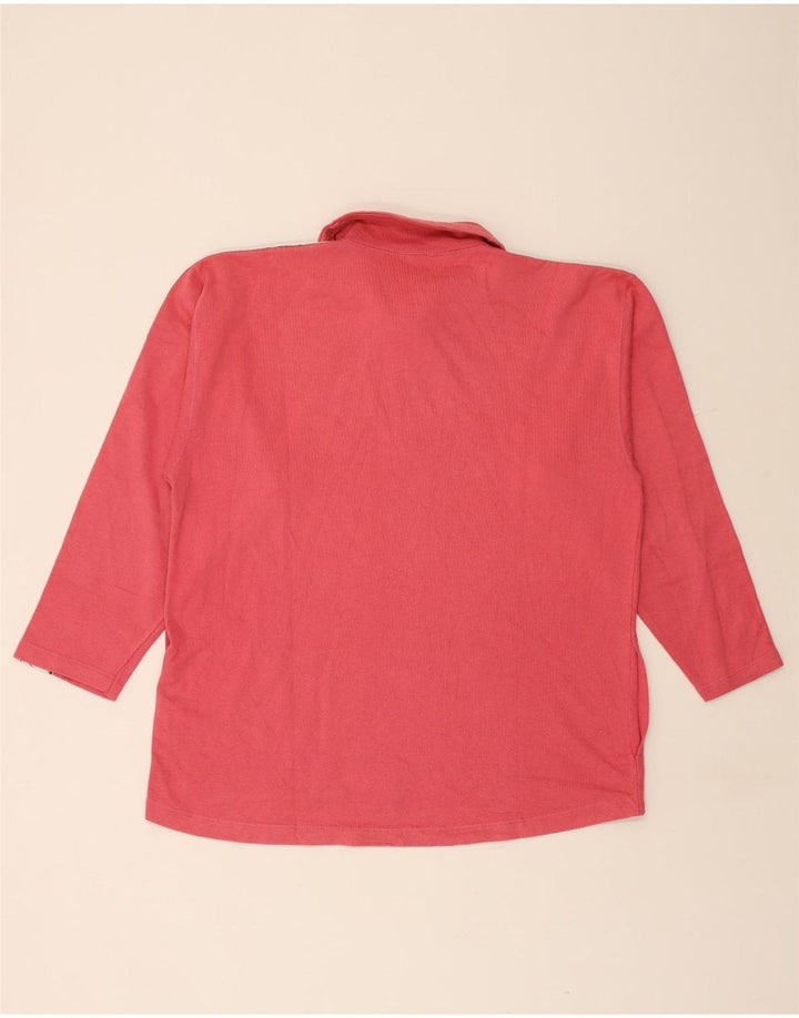 Pulover ASICS pentru bărbați, cu grafic, cu fermoar și gât, bumbac mare, roz