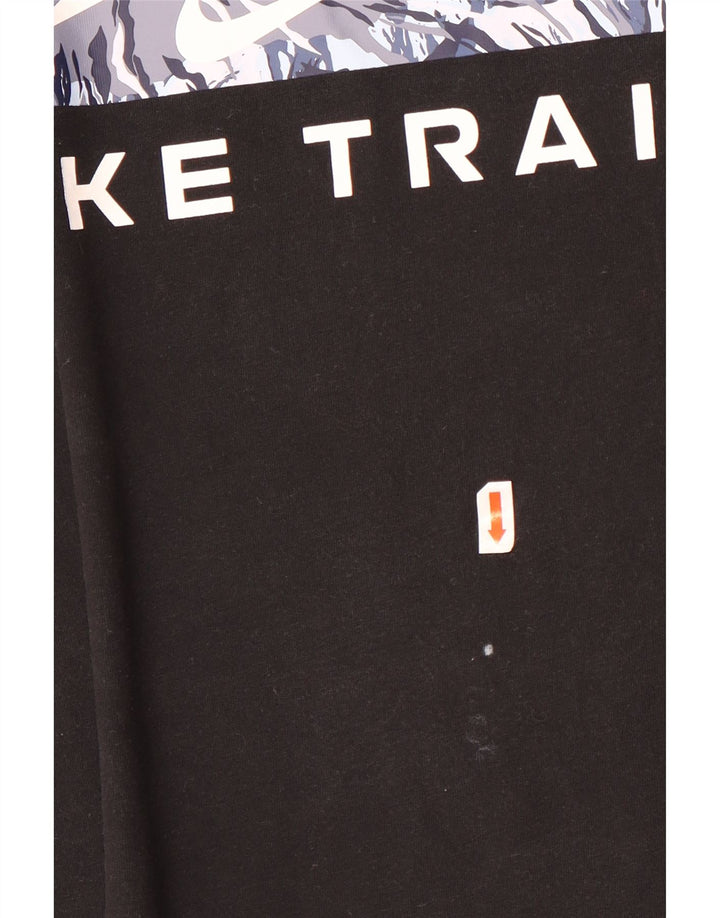 Tricou grafic Nike Dri Fit pentru bărbați Top mare din bumbac negru