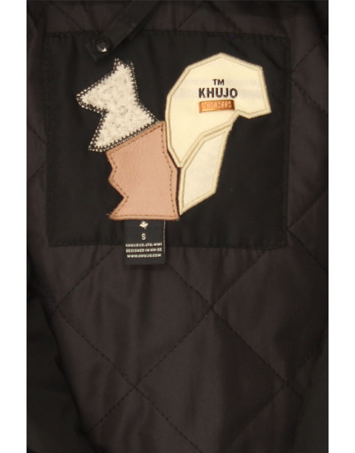 KHUJO Womens Hooded Padded Coat UK 10 Small Black Polyester Vintage KHUJO and Second-Hand KHUJO from Messina Hembry 
