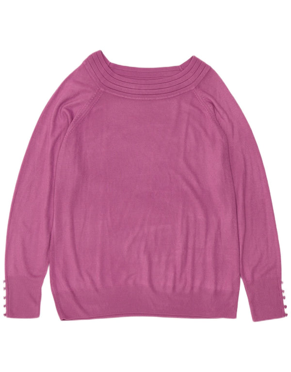 Pulover pentru femei Marks & Spencer cu gât de barcă UK 22 2XL Violet Acrilic