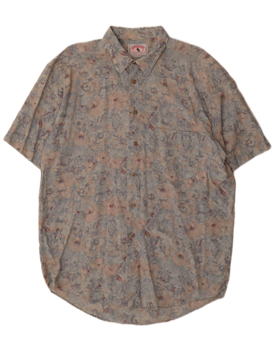 Cămașă cu mânecă scurtă pentru bărbați VINTAGE XL, multicoloră, cu flori din raion