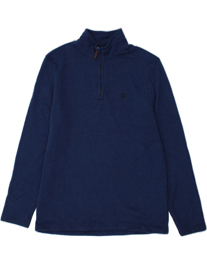 IZOD Mens Zip Neck Sweatshirt Jumper Large Navy Blue Polyester Vintage Izod and Second-Hand Izod from Messina Hembry 