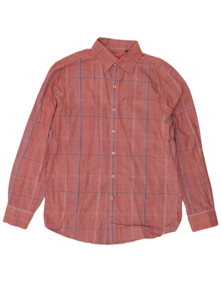 Cămașă Izod pentru bărbați Slim Fit, bumbac roșu mediu cu carouri