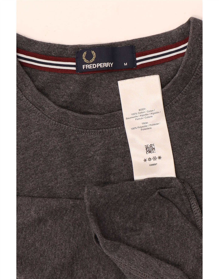 Tricou Fred Perry pentru bărbați Top din bumbac cu pete gri mediu