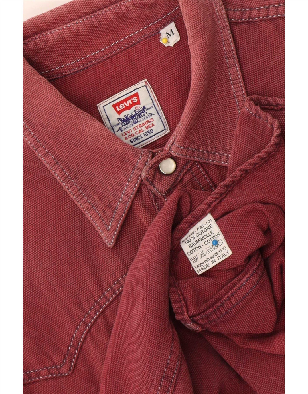 Cămașă Western pentru bărbați Levi's Bumbac Burgundy mediu
