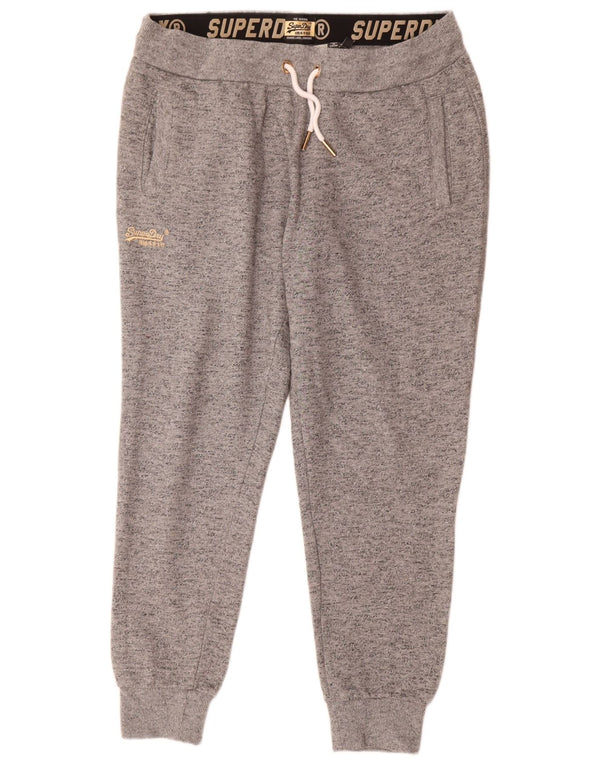 Pantaloni de trening pentru femei Superdry Pantaloni de jogging UK 16, mare, gri bumbac cu pete
